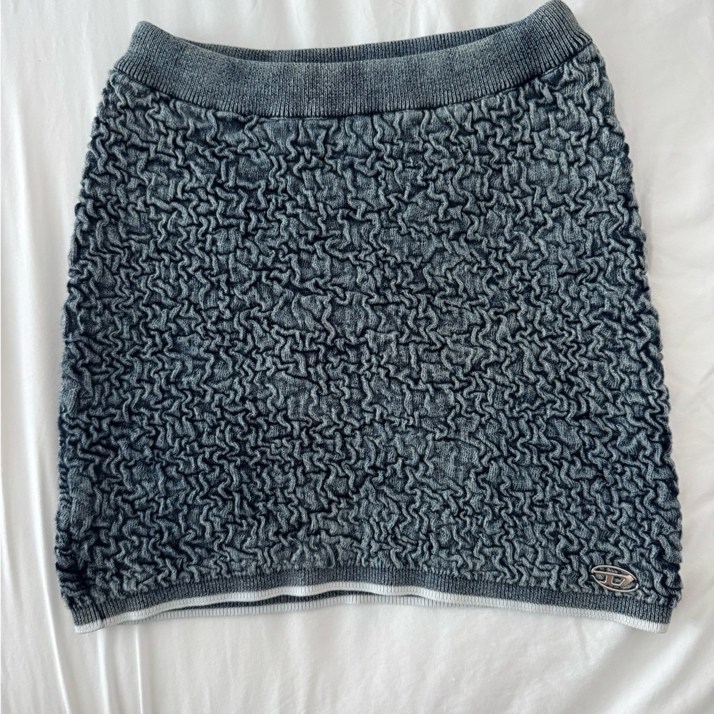 Diesel Dark Gray Textured Mini Skirt /Diesel Dia Skirt 'Blue' S